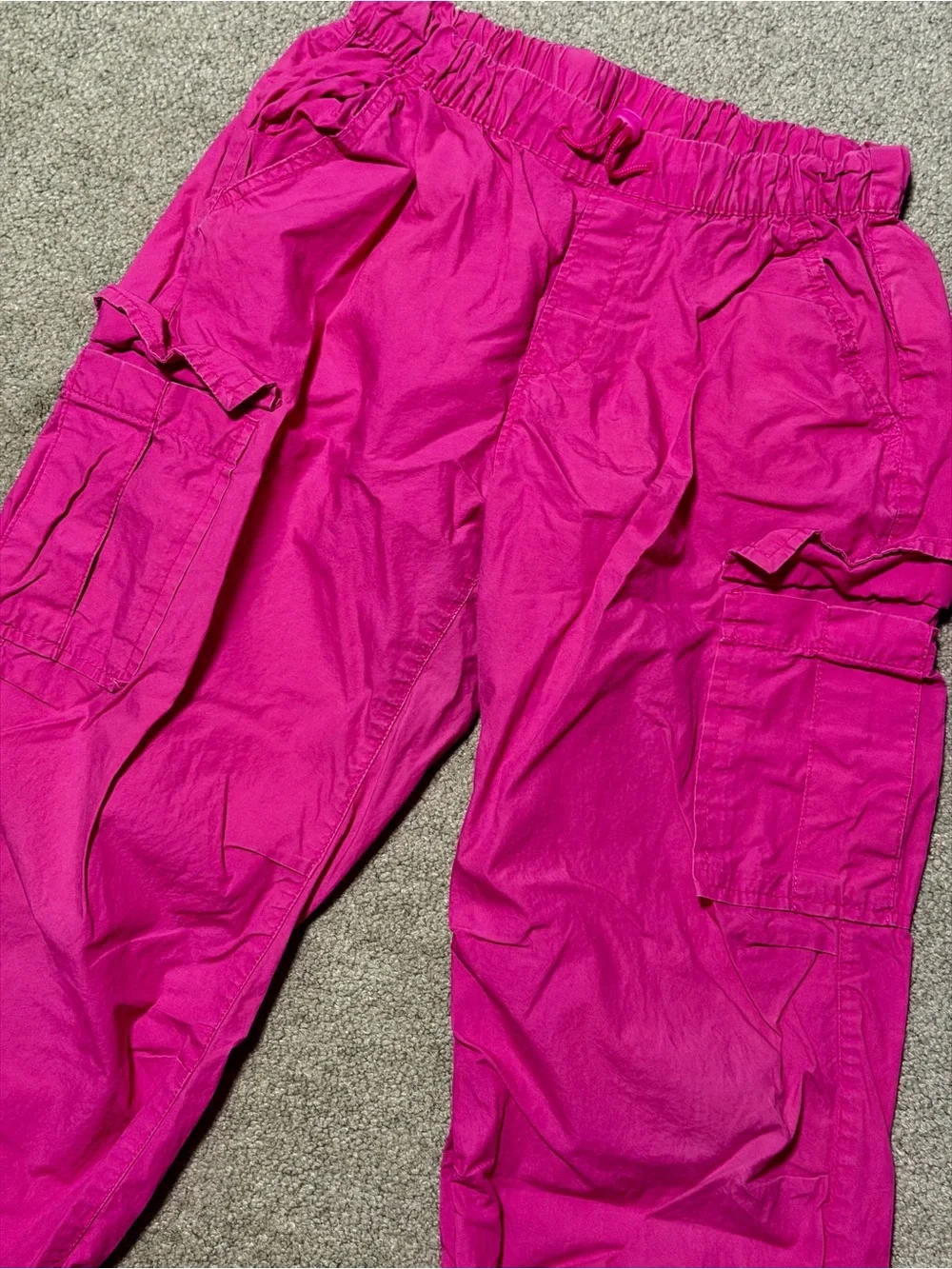 Girls' Gap Hot Pink Cargo Jogger Pants - Elastic Waist & Ankles - L 10/12